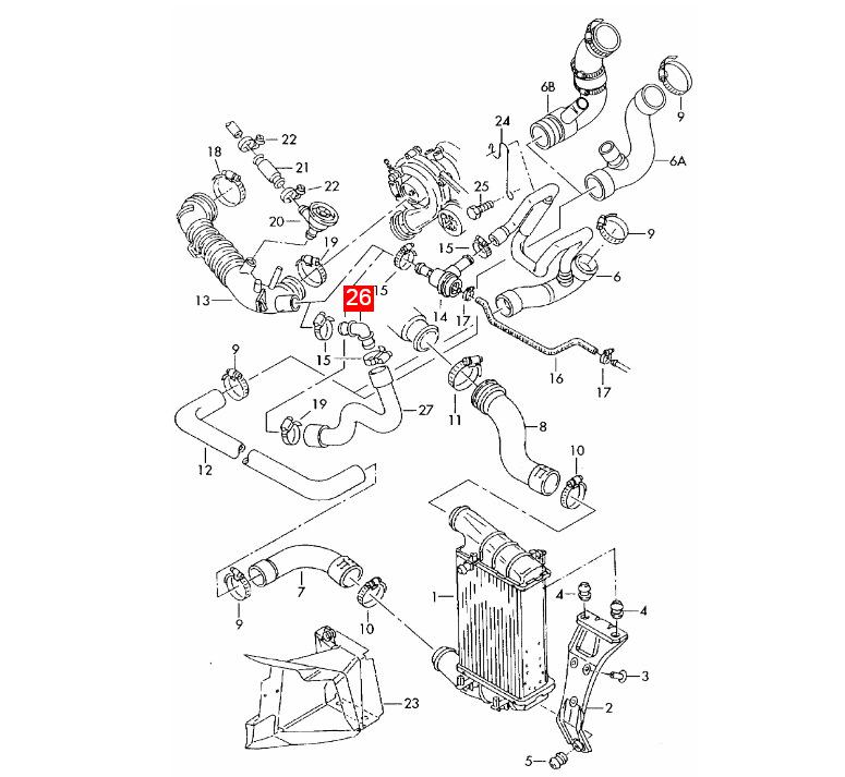 Exhaust Pipe Elbow 06B133989C - 103024 Right Angle Automotive Adapter