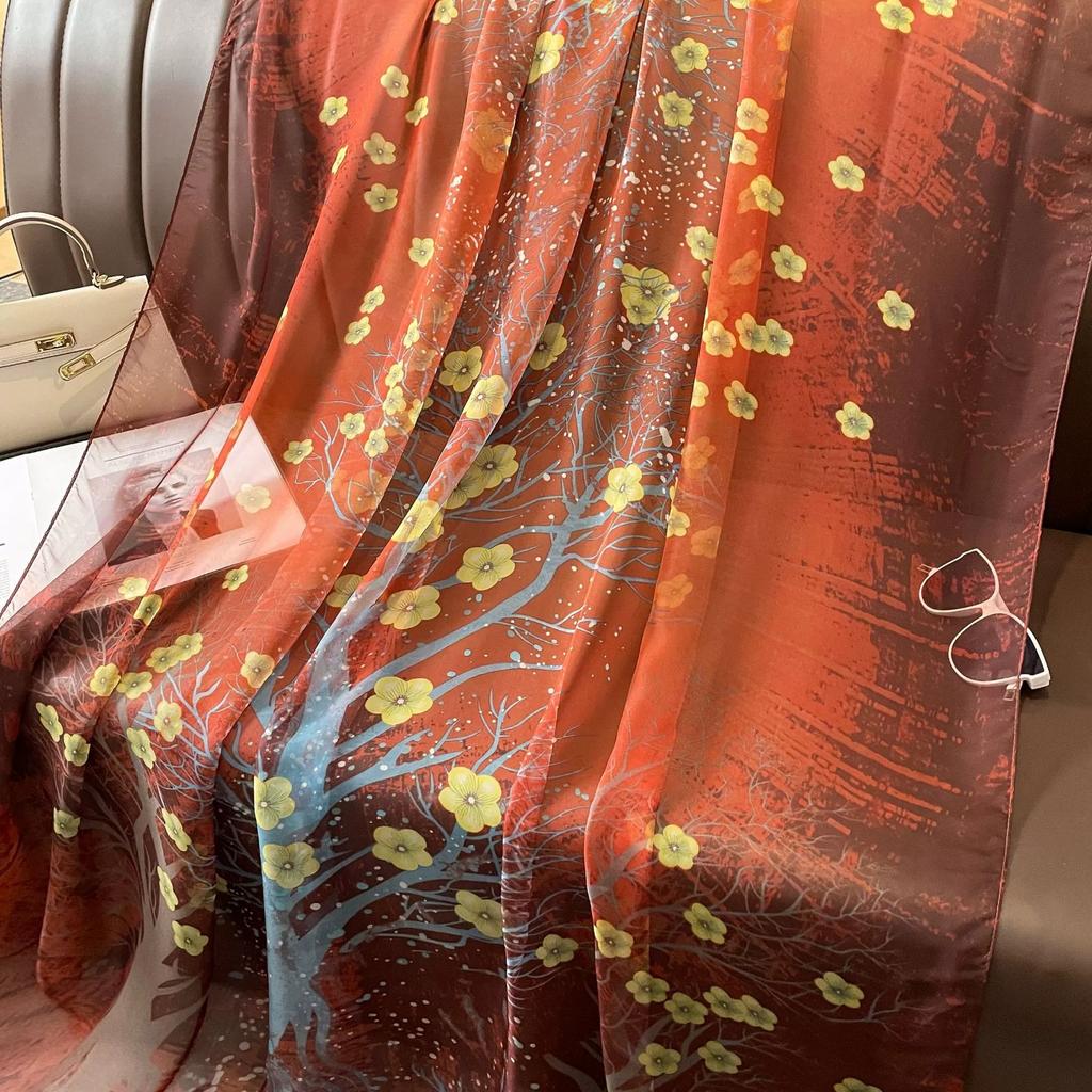 Spring Summer Women Large-size Gauze Beach Shawls Muslim Hijabs Travel Thin Sunscreen Scarf/Scarves