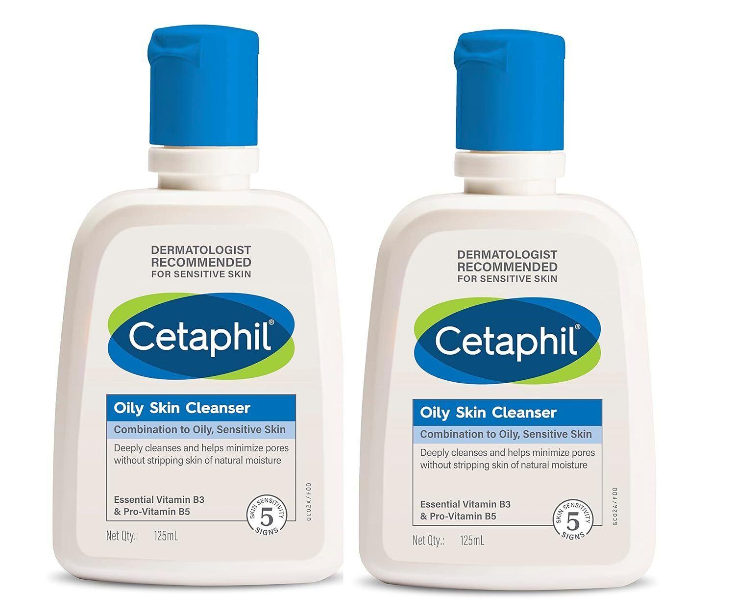 

Cetaphil Oily Skin Cleanser, средство для умывания лица для жирной кожи, склонной к акне, 125 мл, упаковка из 2 шт.