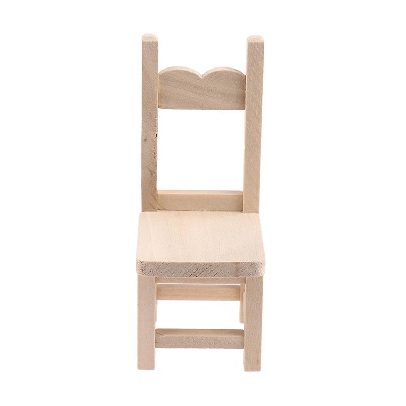 1/12 Dollhouse Miniature Dining Furniture Wooden Chair High Chair Exquisite Collection For Doll House Decoration