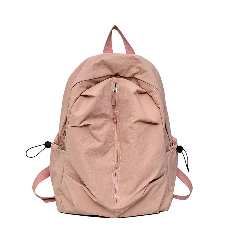 2026 New Student Schoolbag for Girl solid color simple and lightweight travel backpack trendy Korean style daily backpack