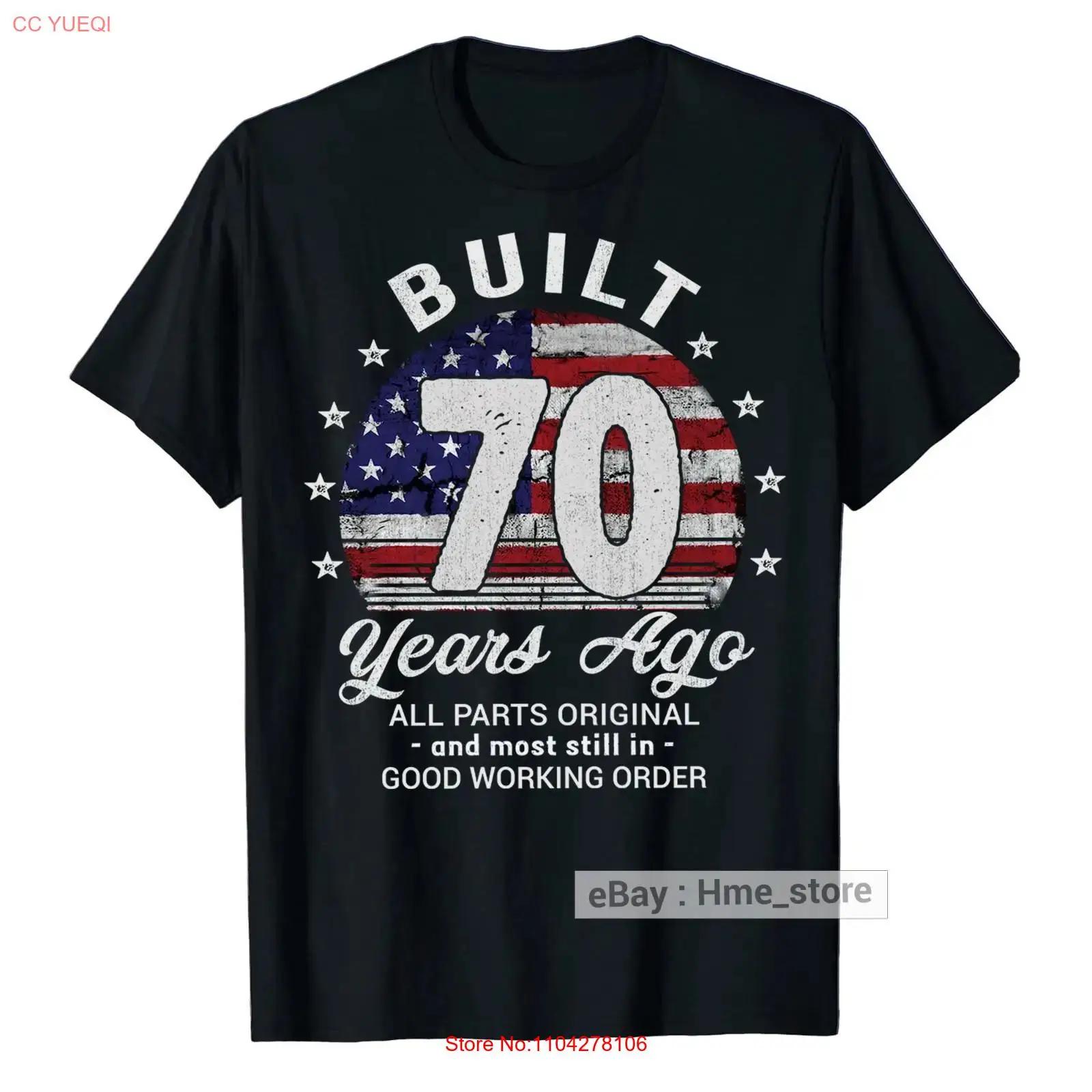 

Funny 70th Birthday USA Flag T Shirt Built 70 Years Old Ago Bday Vintage Men vintage Washed designer clothes Soft Unisex 5XL різнокольоровий