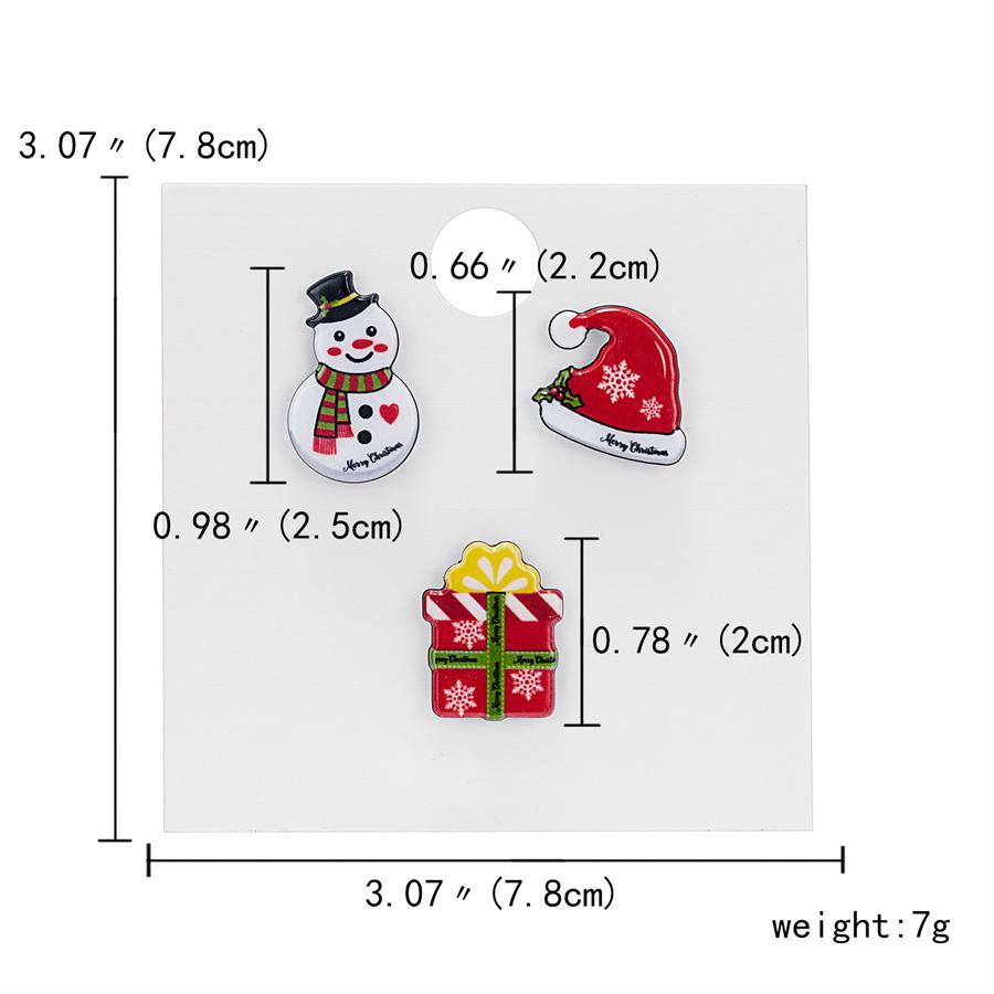 Rinhoo 3pcs Christmas Brooches Set Bells Gift Box Snowflake Deer Snowman Santa Claus Xmas Tree Badges Pins Kids New Year Gifts