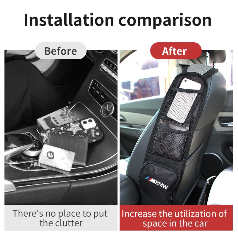 2025 Hot Car Seat Side Storage Hanging Bag Drink Phone Holder Pocket For BMW F30 E36 F20 E87 E70 E91 E30 E53 F31 F40 E92 E93