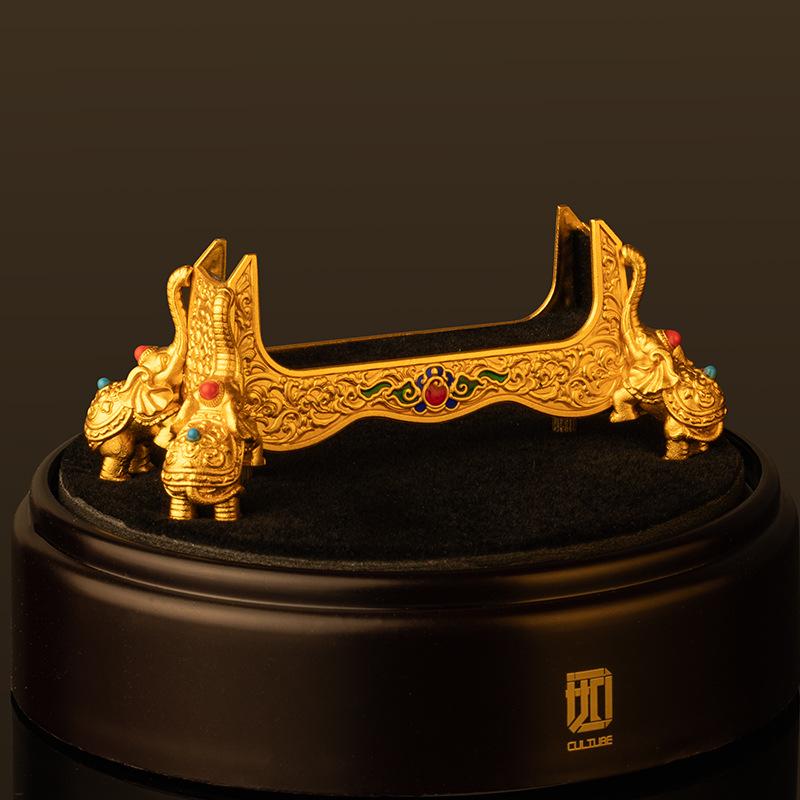 Original Gold Multi-colored Taiping Youxiang Sumeru Pedestal Thangka Display Stand
