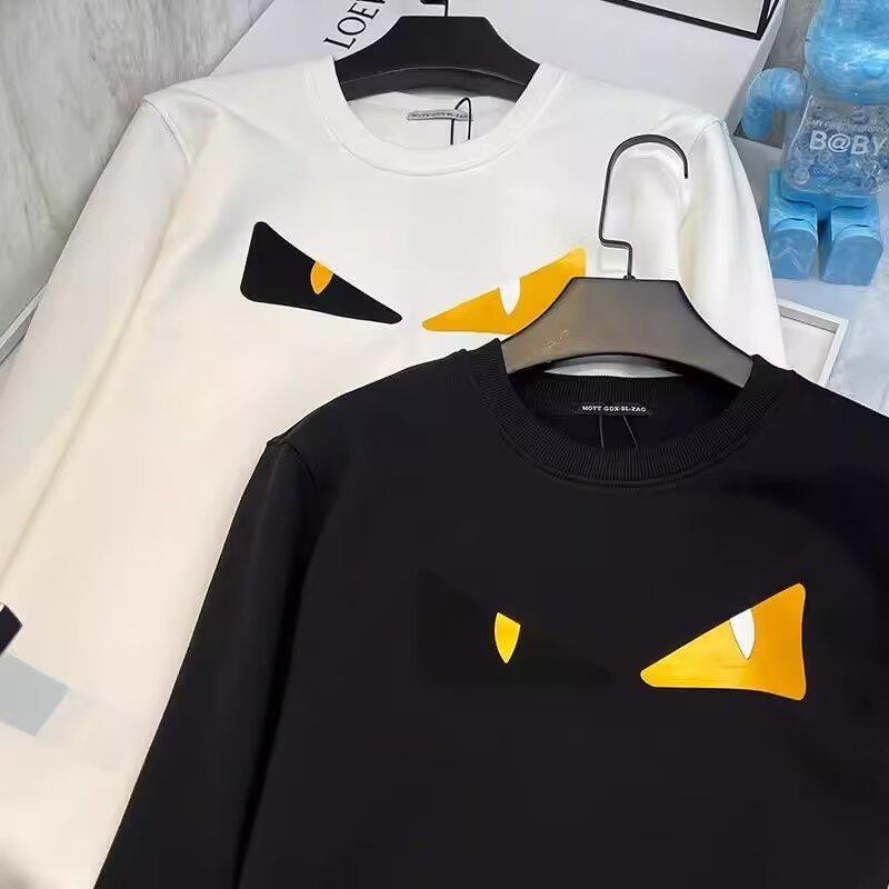 Herren Trendy Kleines Monster Print Slim Fit Hoodie - Rundhals Pullover für Frühling/Herbst