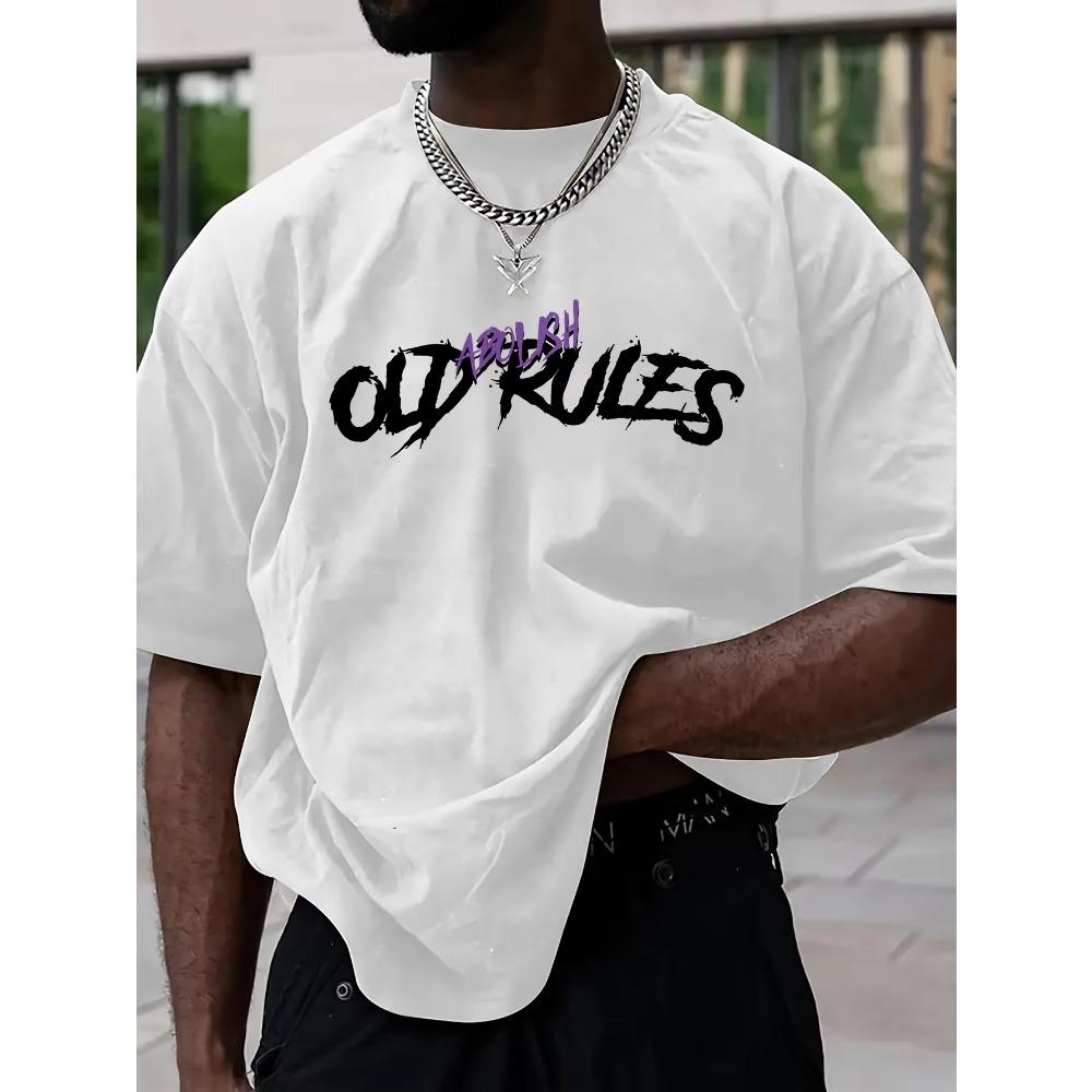 Men's Summer 100 Fashionable Casual Sports Loose Large Cartoon Bear Pattern Printed Round Neck Short Sleeve T-shirt Top