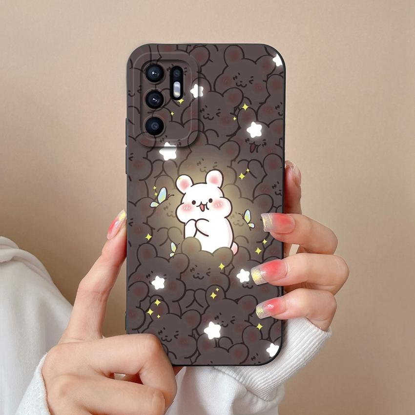 For Oppo Reno6 7 8 10 Pro Lite 6z 7z 8z Phone Cover Fashion Oil Painting Black Cat Patterns Soft Casing Screen Protector Anti Slip Shell For Oppo Case