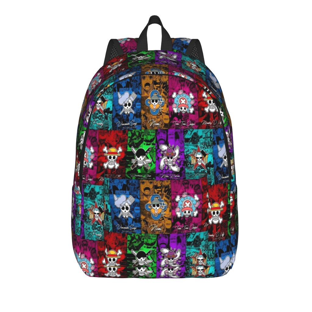 Monkey D. Luffy One Piece Fashion Backpack with Pocket Student Work  Daypack for Men Women College Canvas Bags