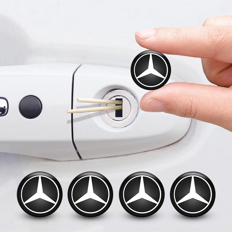 20mm Car Key Emblem Control Keychain Sticker Decoration Accessory For Mercedes Benz AMG W204 W205 W211 W212 W213 W176 GLA CLA