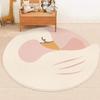 Cartoon Style Bedroom Decor Round Carpet Thick Plush Carpets for Living Room Anti-slip Bedside Floor Mat Fluffy Soft Lounge Rug