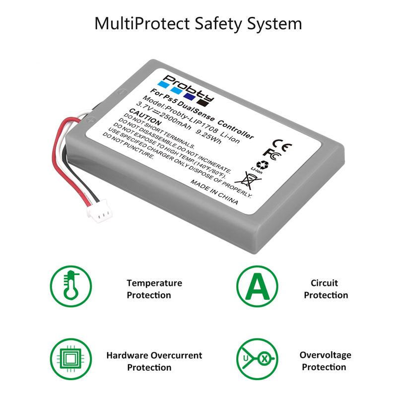 2500mAh LIP1708 Battery For Sony PS5 Controller,Rechargeable Battery For DualSense Game Controller