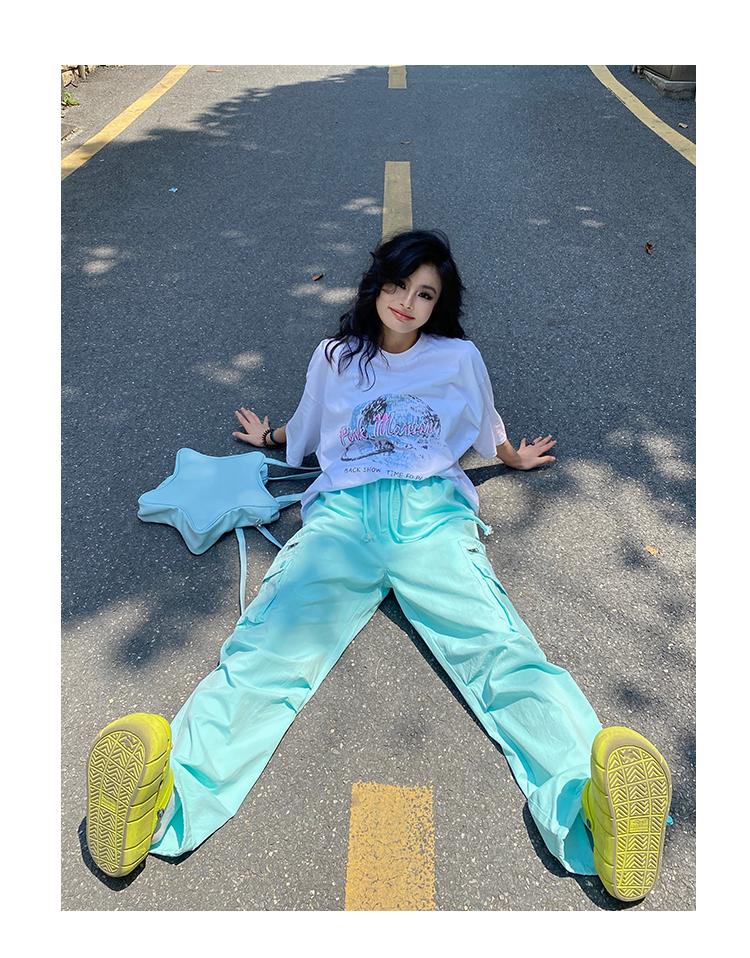 Women's Dopamine Color Wide-Leg Workwear Pants - Lightweight, Loose-Fit for Autumn & Spring Casual Wear