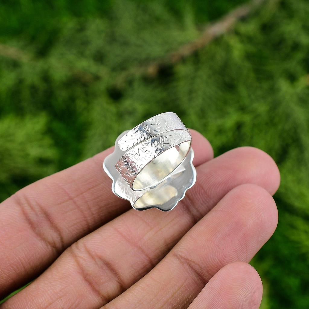 Mothers day Sale Natural Larimar Statement Handmade Ring Jewelry Sterling Silver