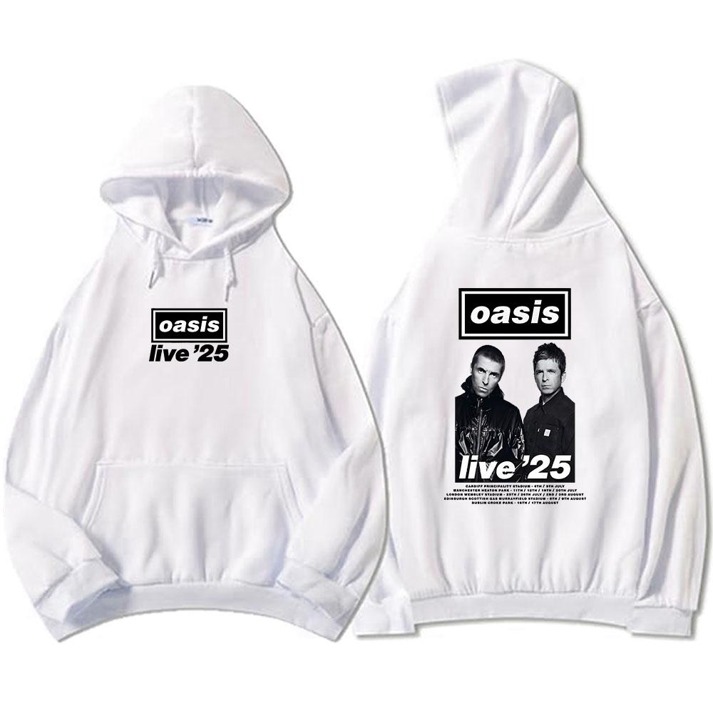 Oasis-s Band Live'25 Hettegensere Langermet Herre/Dame Sweatshirts Grafisk Hip Hop Streetwear Casual Ropa Hombre Sudaderas Unisex