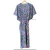 Indian Gray Long Floral Print Cotton Hippie Maxi Women Nightwear Caftan Dress CKFTN-SCRN-FULL-BUYIT-034
