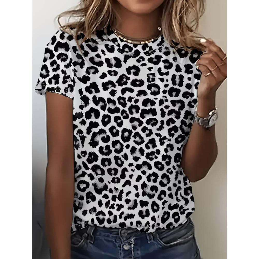 Summer casual women's round neck T-shirt