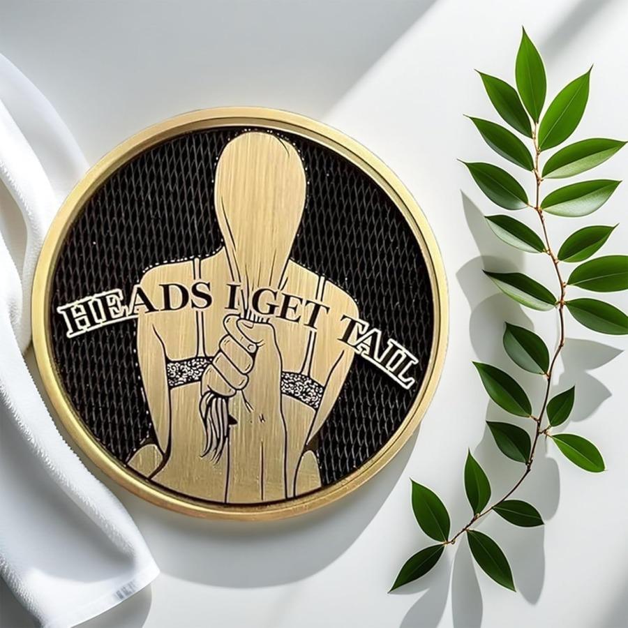 2PCS Heads and Tails Coin Sexy Woman Coin Challaenge Coin Lucky Coin Token Funny Prank Gifts for Coin Collectors