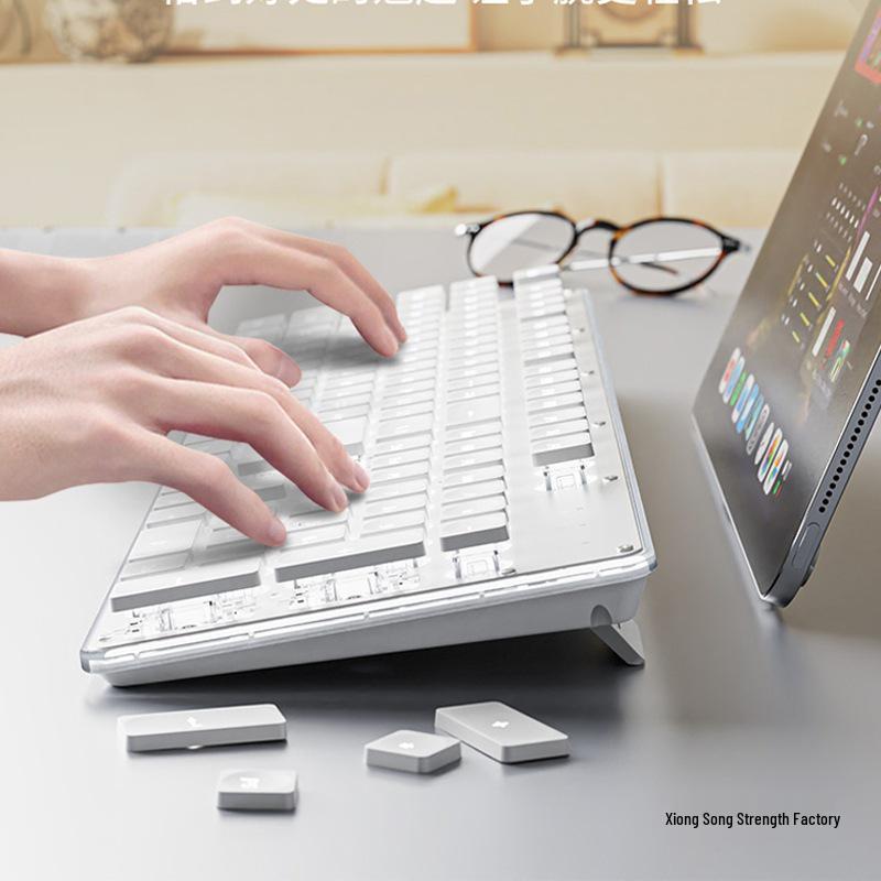 Pioneer Silent Mechanical-Feel Keyboard and Mouse Set for Girls - Wired for Office and Gaming