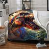 1pc Colorful Dinosaurs Blanket, Lightweight Flannel Throw Blanket For Sofa, Bed, Travel, Camping, Living Room, Office, Couch, Chair, And Bed