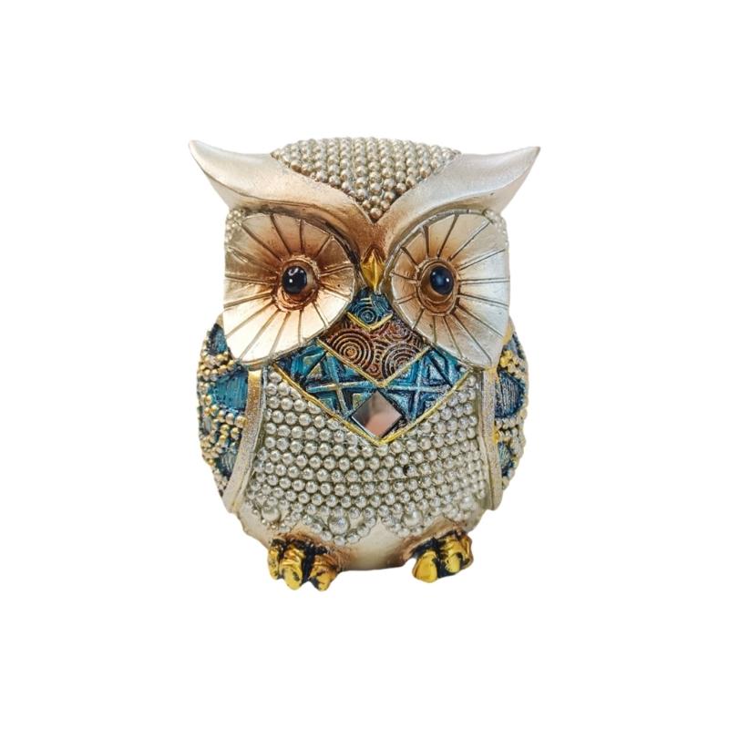 Owl Statue Home Decors Accents Small Animal Sculptures Lovely Owl Figurines for Bedroom Home Gift for Birds Lover