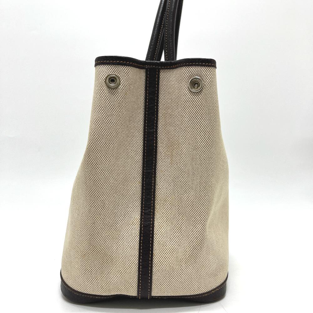 Hermes Garden Party PM Bags Hand Bag Tote Bag Toile H / Leather Beige/Brown