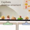Cartoon Resins Capybara Animal Miniature Statue Figures Toy for Computer Screen Decoration Ornament Desktop Accessories