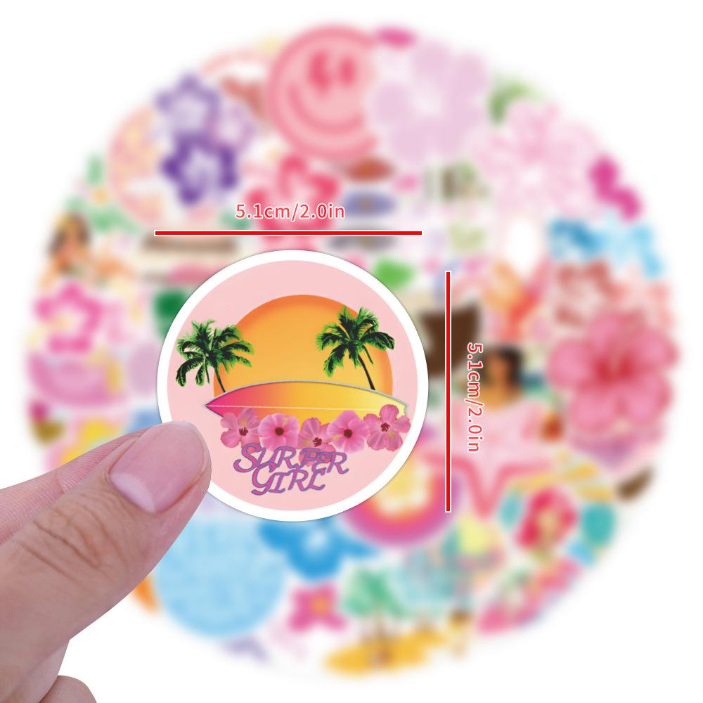 60 Summer Coconut Girl Graffiti Stickers Decorative Travel Case Laptop Mobile Scooter Waterproof Stickers