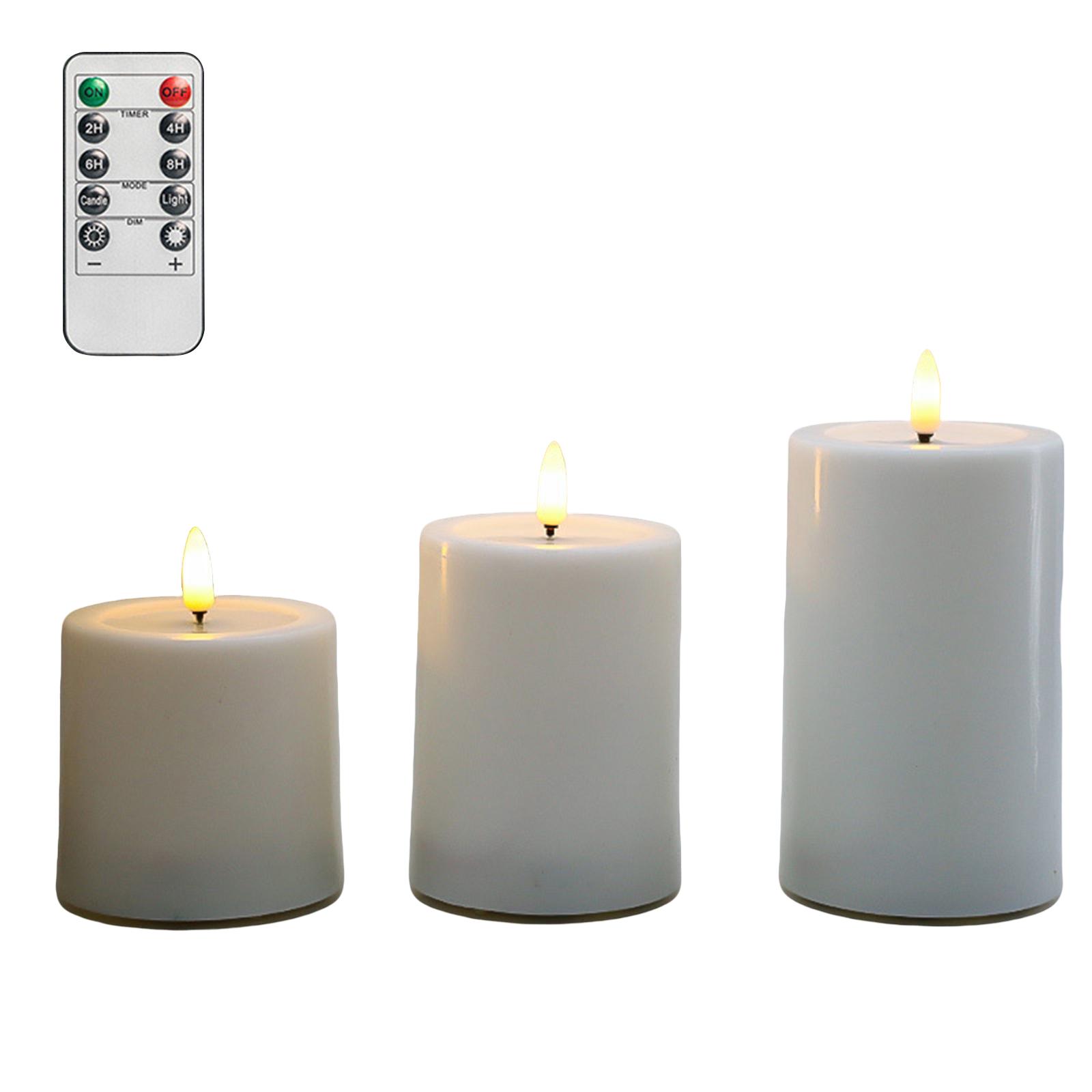 

Набор из 3 штук Свадебные светящиеся чайные свечи на День святого Валентина Религиозные рождественские принадлежности Домашнее украшение Светодиодные свечи One Size белый