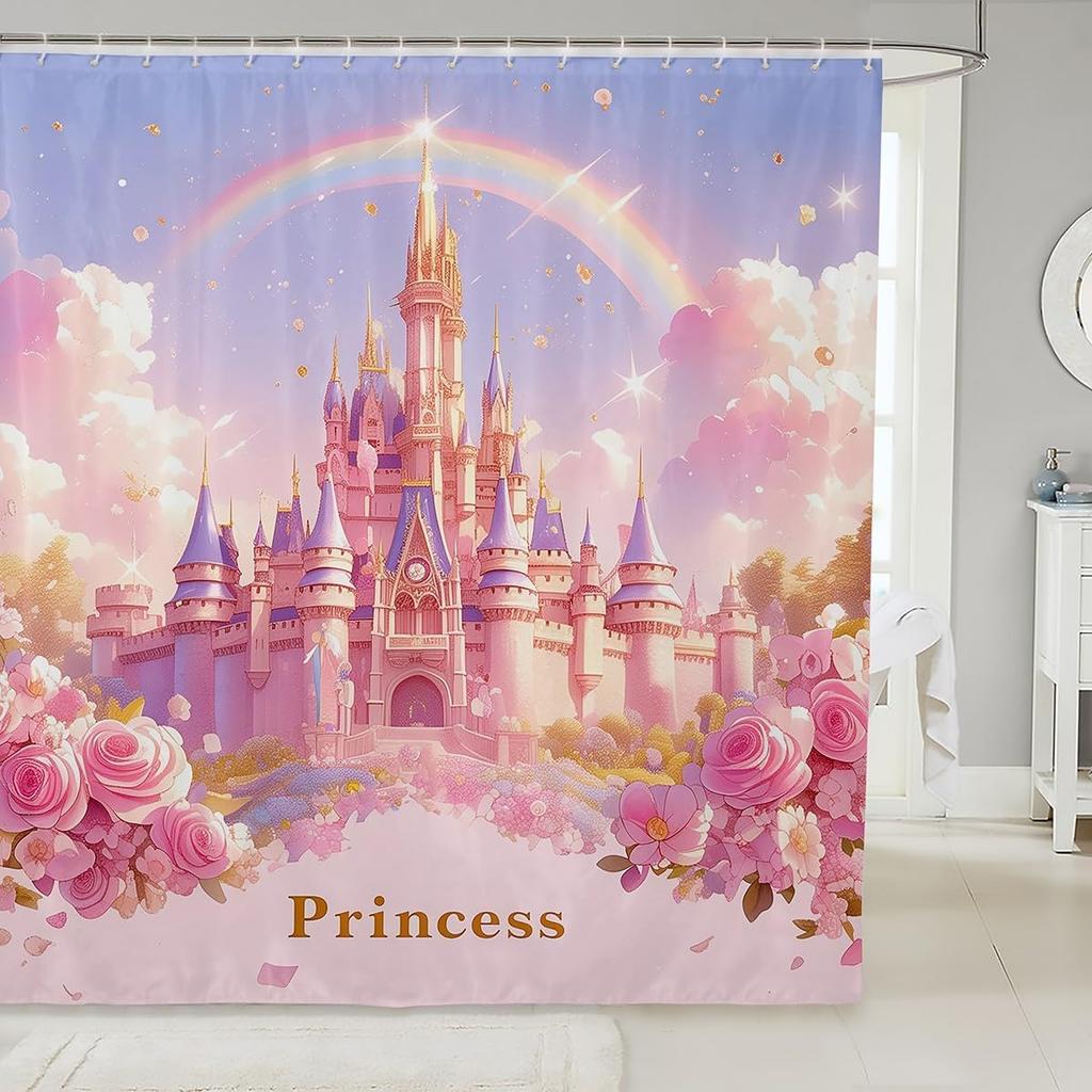Einhorn Duschvorhang Fantasy Einhorn Thema Badezimmer Duschvorhang Sets Mädchen Mond Galaxie Sternenhimmel Stoff Duschvorhang