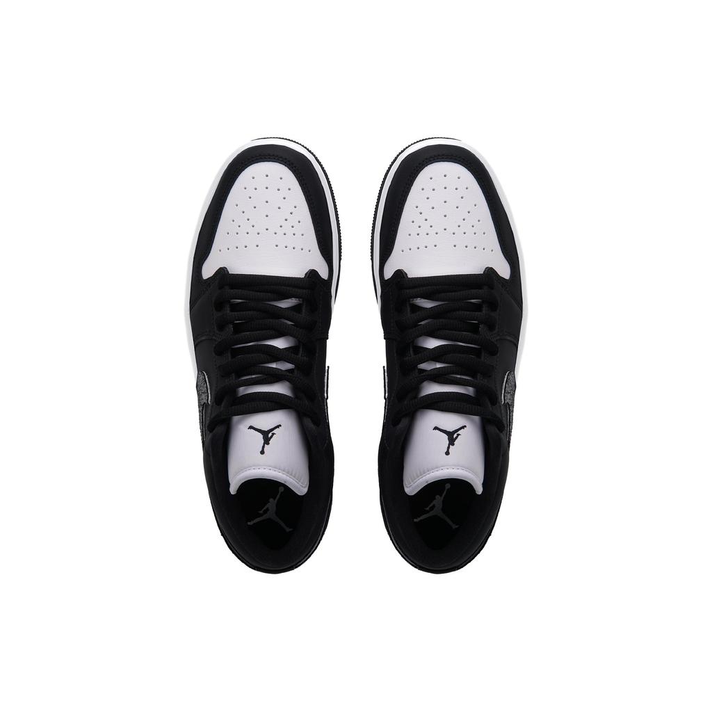 Jordan Air Jordan 1 Abrasion Resistant Low top Vintage Basketball Shoes Unisex Black White DC0774-101(Team734-2.0)