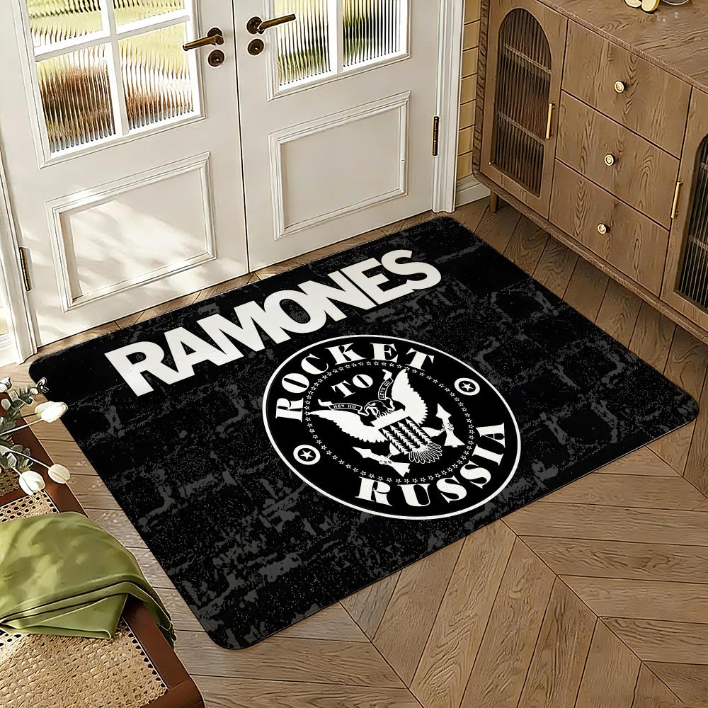 Band R-Ramones Floor Mat Soft Thickened Absorbent Non-Slip Bedroom Living Room Door Mat Home Decor Flannel Rugs