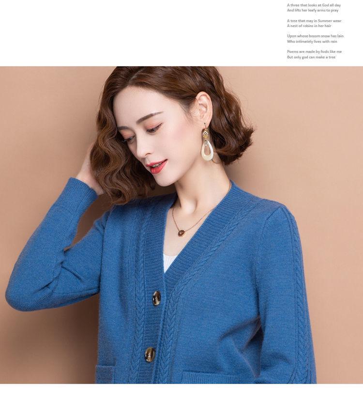 2023 Stylish Knitted Cardigan: Spring & Autumn Outerwear for Middle-aged Women
