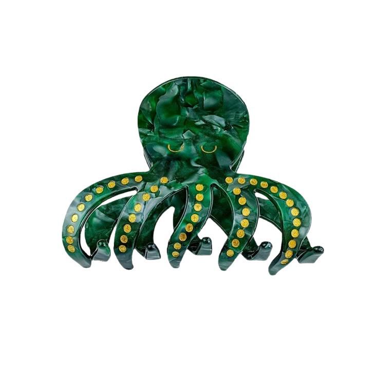 Ocean Series Acrylic Octopus Claw Hair Clip – European & American Style Updo Hairpin for Women