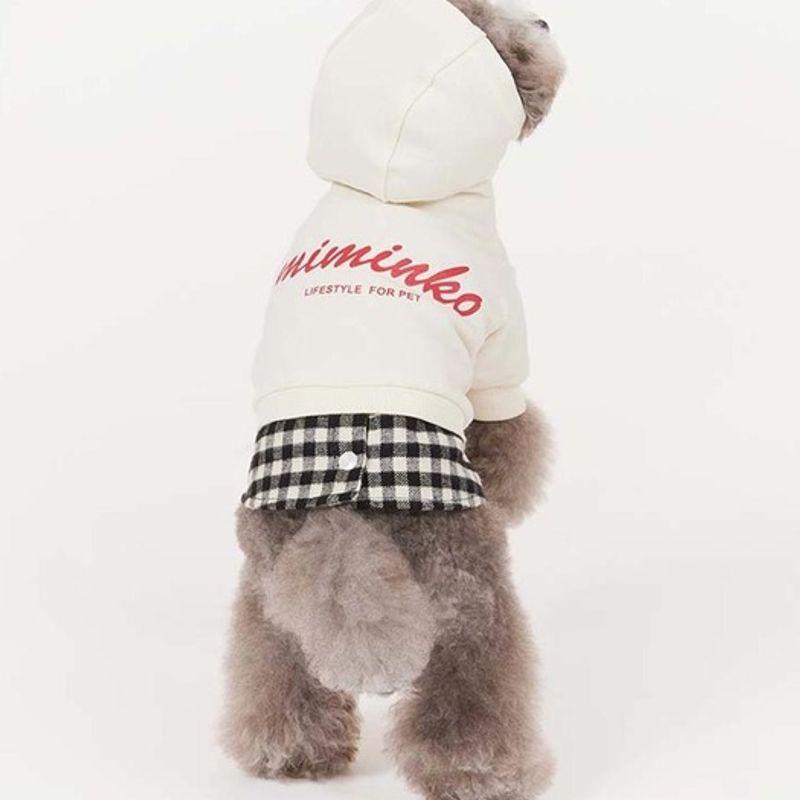 MIMINKO Check Layered Hooded Man-to-Man [DW4AT1200]