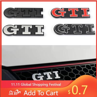 For VW 1Pcs Car Front Grille Badge Emblem Sticker Auto Decoration For Volkswagen GTI R-Line R Polo T5 Golf Passat Scirocco Jet