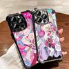 Anime Kwaii Girl Ins Style Plating Phone Case For Iphone 16 17 Pro Max Air 16E 14 15 Plus 12 13 Mini Anti-Fall Airabag Cover