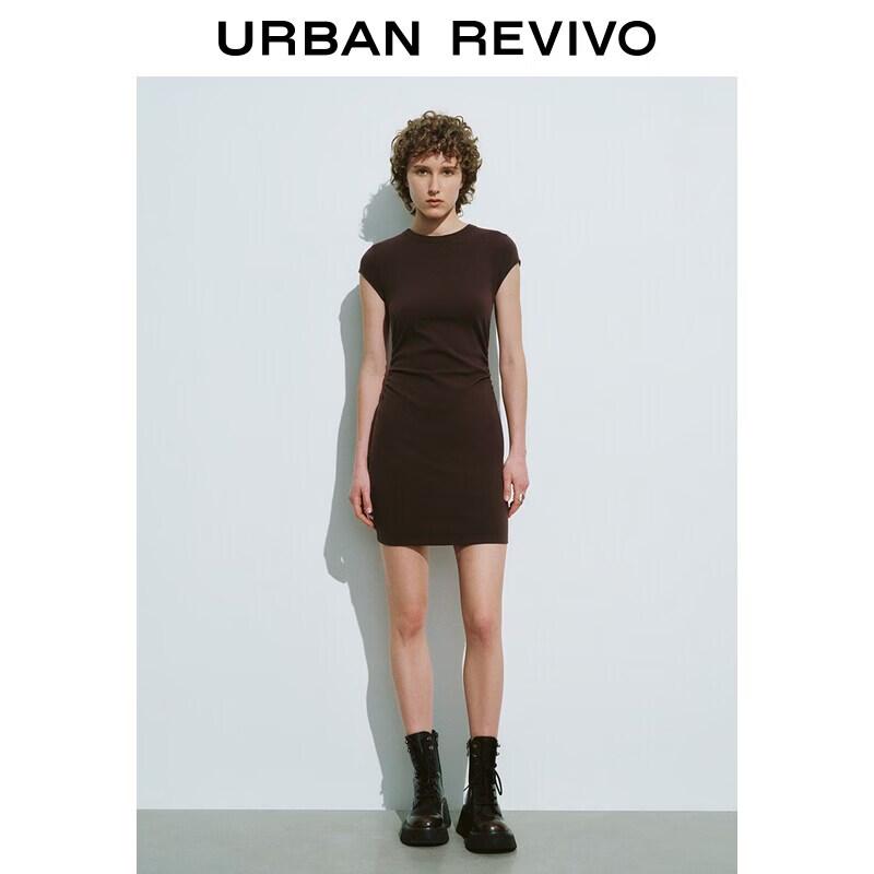 UR Women's Simple Pleated Short Sleeve Dress
