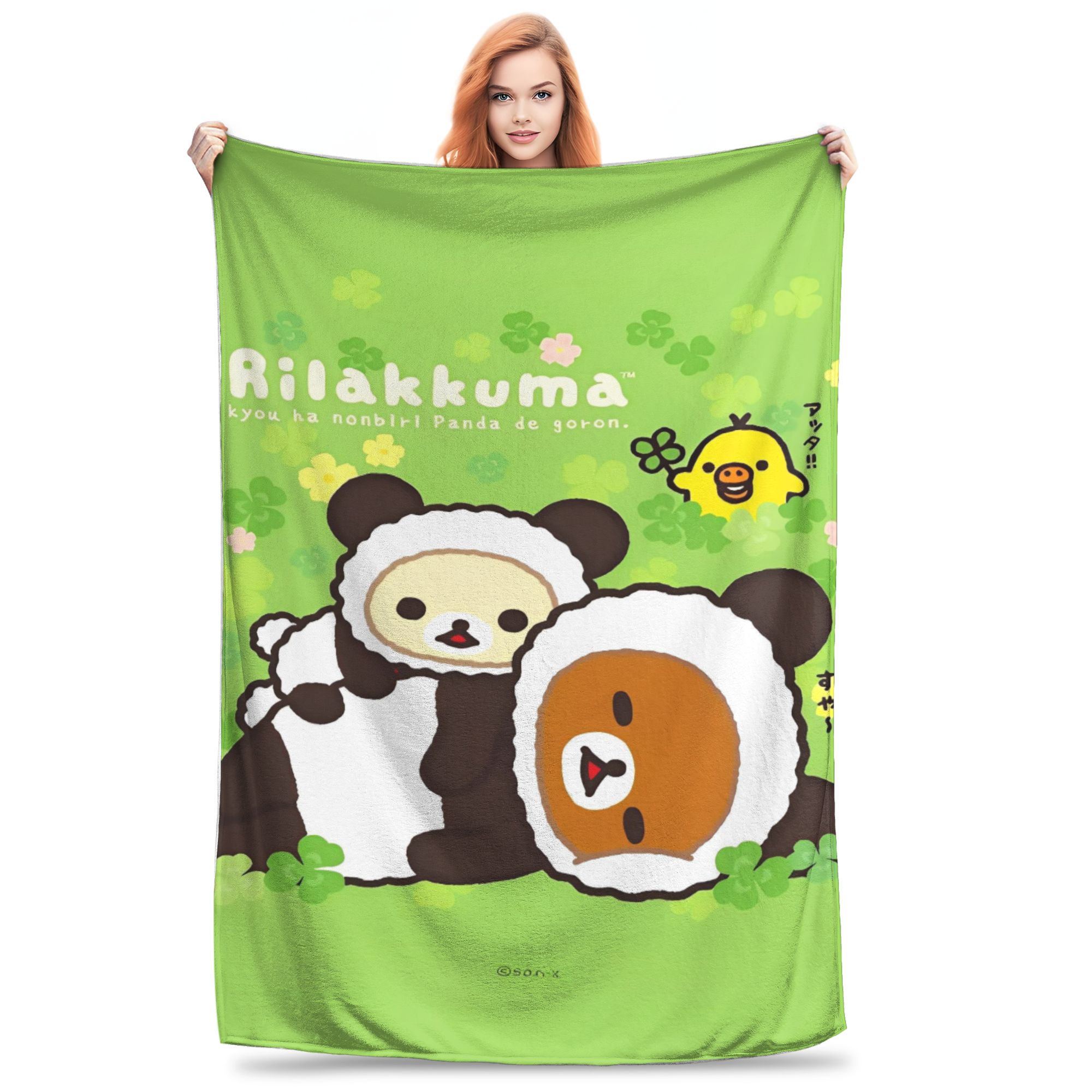 Теплый мягкий плед Rilakkuma Детский взрослый плюшевый плед с принтом для дивана кровати Фланелевая покрывало для кровати Чехол для дивана-кровати 30x40in