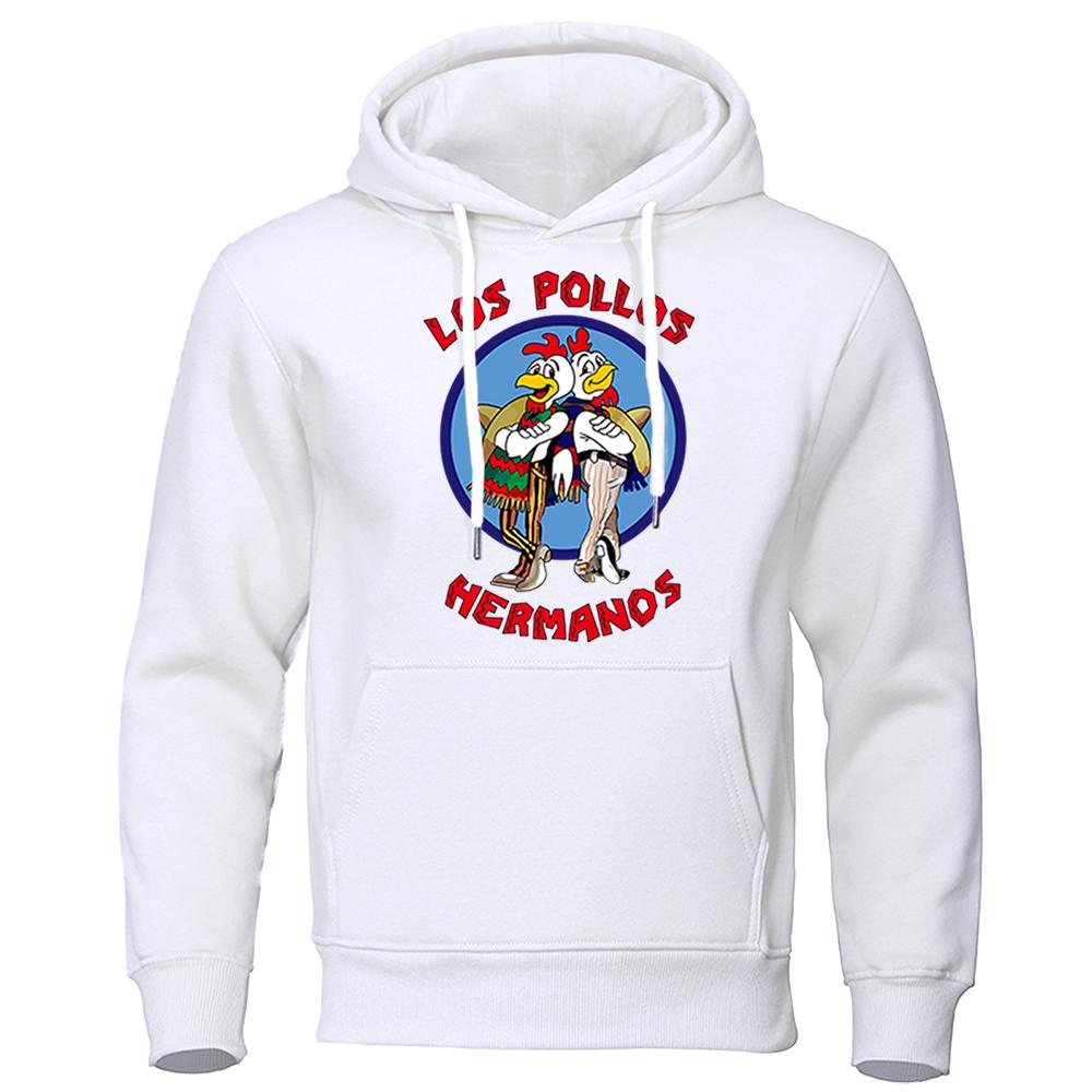 Men's Hoodies Loose Oversized Letter Print LOS POLLOS Hermanos Male Sweatshirts Chicken Brothers Pullovers Warm Breathable Hoody