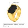 Herren Edelstahl Quadratischer Stein Ring, Minimalistischer Wasserdichter Stempelring Fingerringe, Punk Schmuck Geschenk