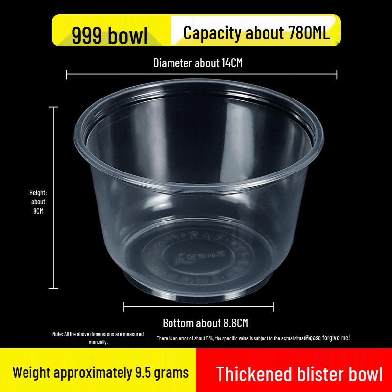 

Thickened Disposable Round Plastic Transparent Soup Bowl