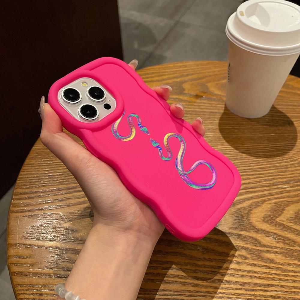 

N73 Черно-золотой змеиный дизайн Macaron волнистые края телефонные чехлы для iPhone 16 Pro Max Samsung S24 S23 Ultra A35 A54 A55 Xiaomi Redmi Note13 противоударный чехол Samsung A53 5G