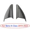 For Benz A-Class CLA 2019-23 Carbon Fiber A Pillar Front Triangle Cover Trim 2pc