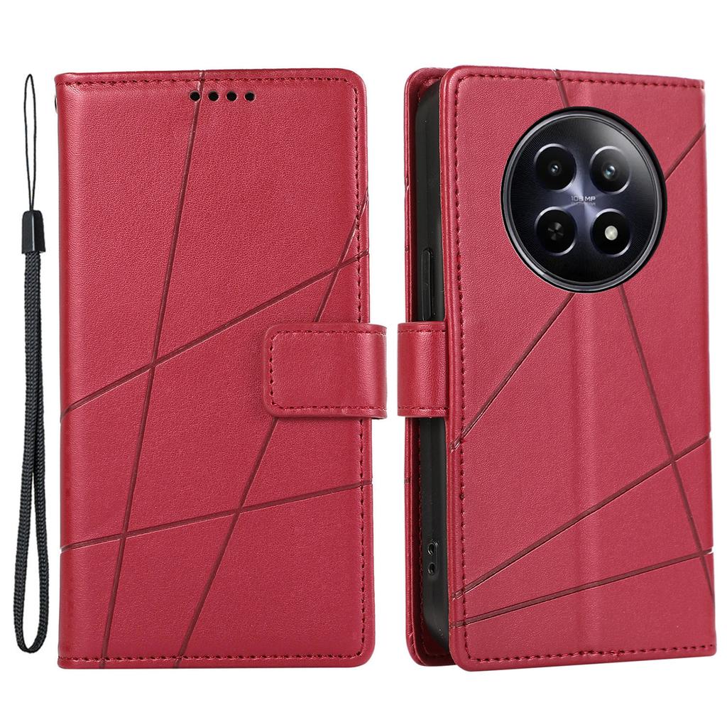 DF-06 Dla Realme 12 5G/12x 5G Etui Akcesorium do Telefonu Komórkowego Hurtowe Skórzane Etui Portfel z Nadrukiem Linii