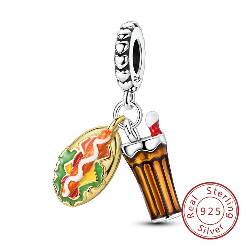 New Original Copper Charms Beads Pendant Owl Bow Round Simple Zircon Beads For Women Fine Jewelry Making