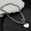Letter Iron Bracelet Hip-Hop Trendy Style Unisex Minimalist Sweater Chain Collarbone Chain Heart-Shaped Accessory