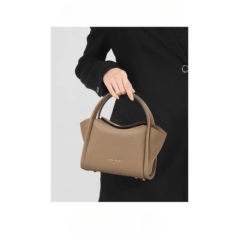 New Crossbody Hand-held Leather Women's Cabbage Basket Bucket Bag Light Luxury Handbag Bag