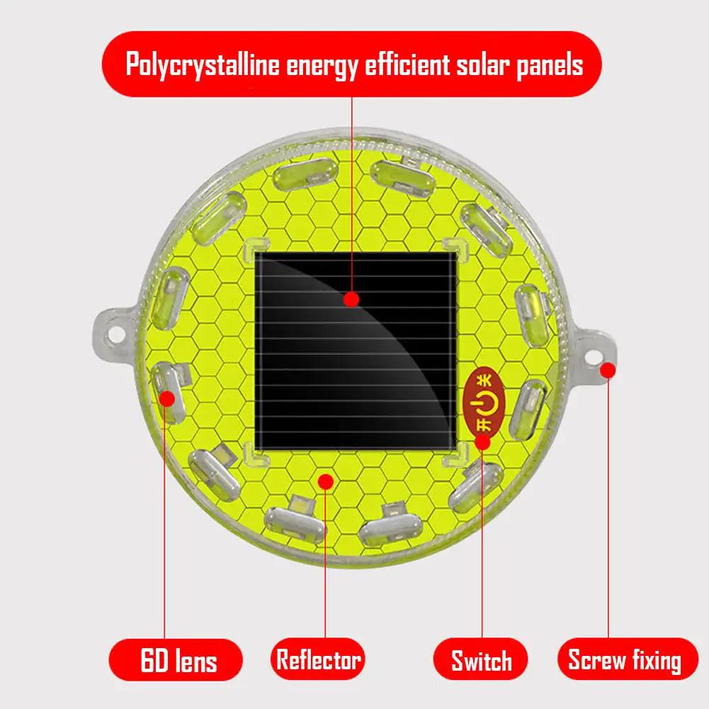 Mortorcycle LED Warning Light Solar Power Night Ride Tail Strobe Light with Reflective Sticker for Motorcycle Electric Vehicle