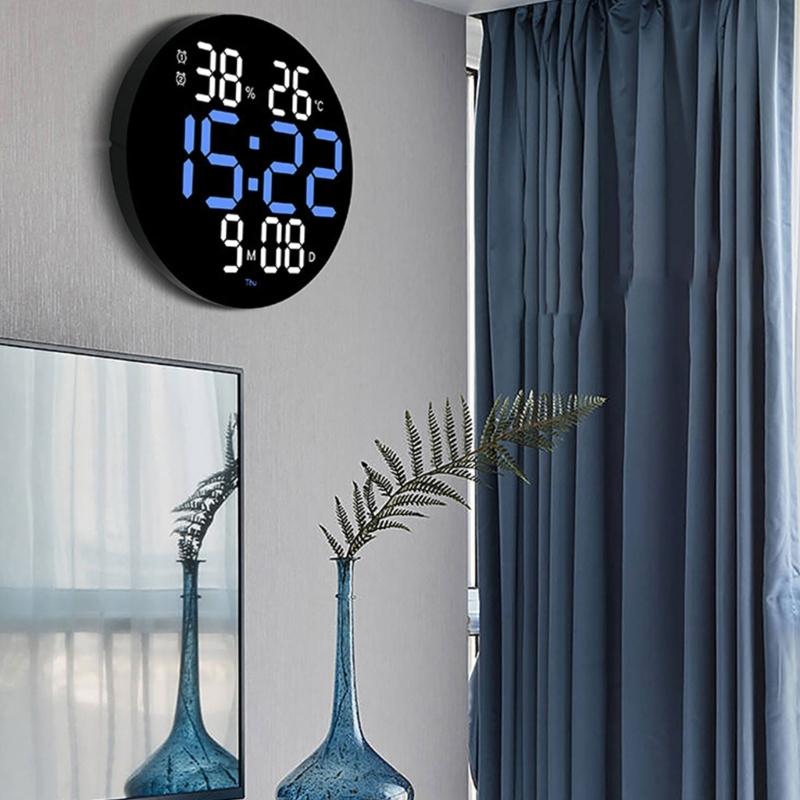 Modern LED Alarm Clock with Remote Control 10inch Display Screen Clear andEasy Read Digital Wall Clock
